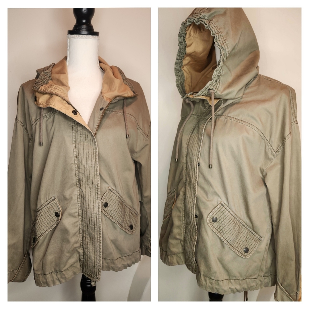 NWOT Abercrombie & Fitch A&F Khaki Army Green Utility Anorak Jacket | Medium M